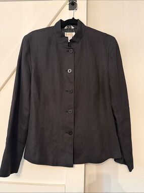 Talbots Black Mandarin-Collar Blazer